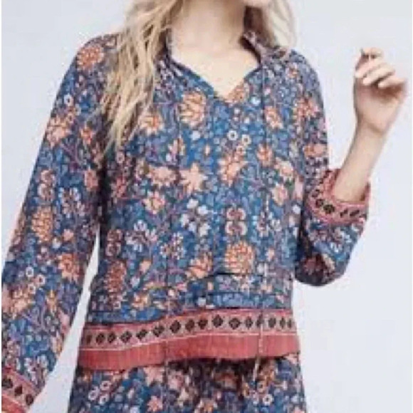 New with tag NAT Natalie Martin Lola Floral Blouse size small boho Anthropologie - Picture 1 of 5